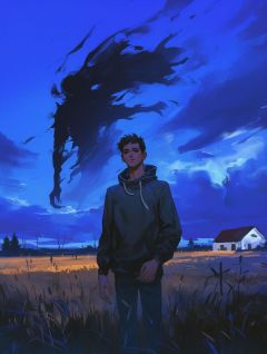 青山朝别暮色晚