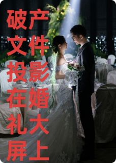 破产文件投影在婚礼大屏上