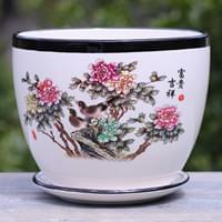烤花中国风陶瓷花盆